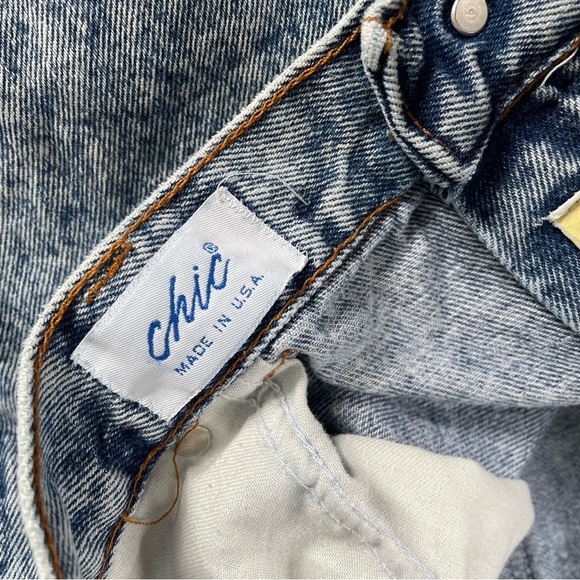 VTG Chic Acid Wash Jeans Womens Size 24W High Rise Mom Tapered USA Retro Y2K - Picture 3 of 7